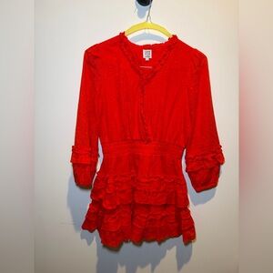 Cake for Dinner Red Mini Dress with Ruffle Details